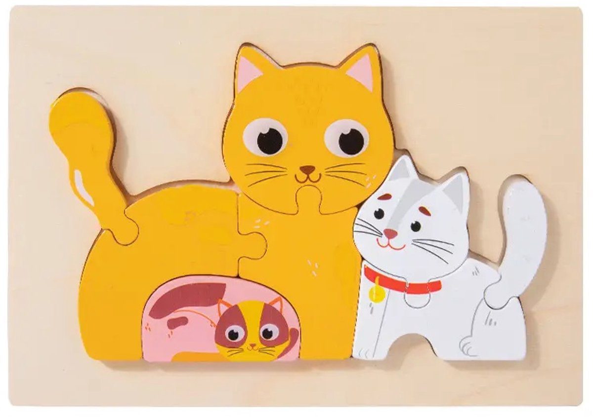 Houten poezen puzzel