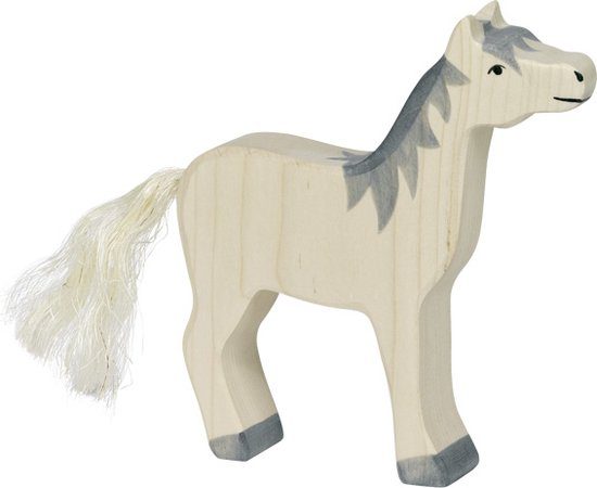 Holztiger houten wit paard