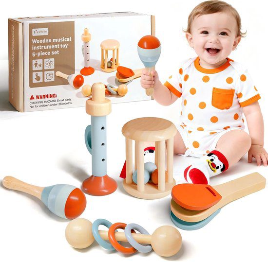 Houten muziekset sensorisch speelgoed baby