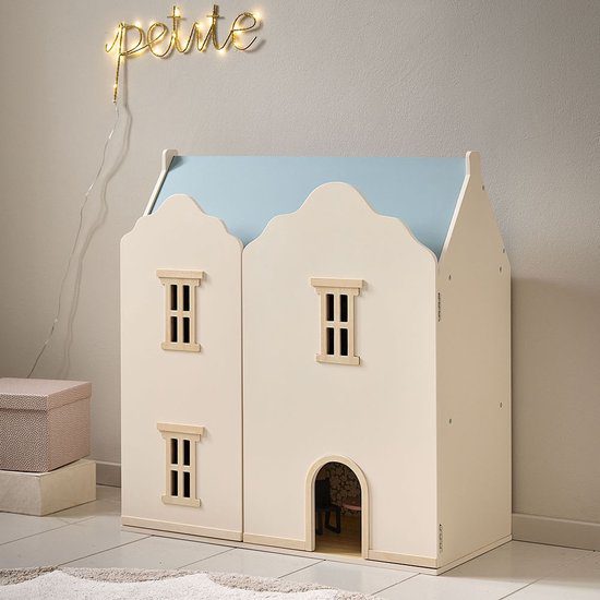 Petit Amelie Poppenhuis wit beige licht blauw