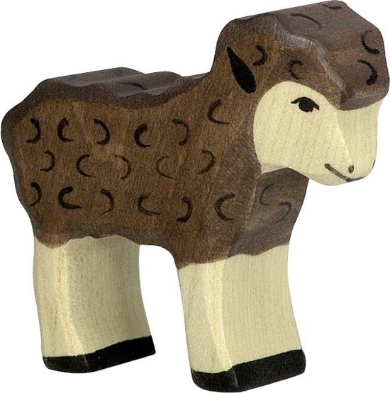 Holztiger houten zwart lammetje
