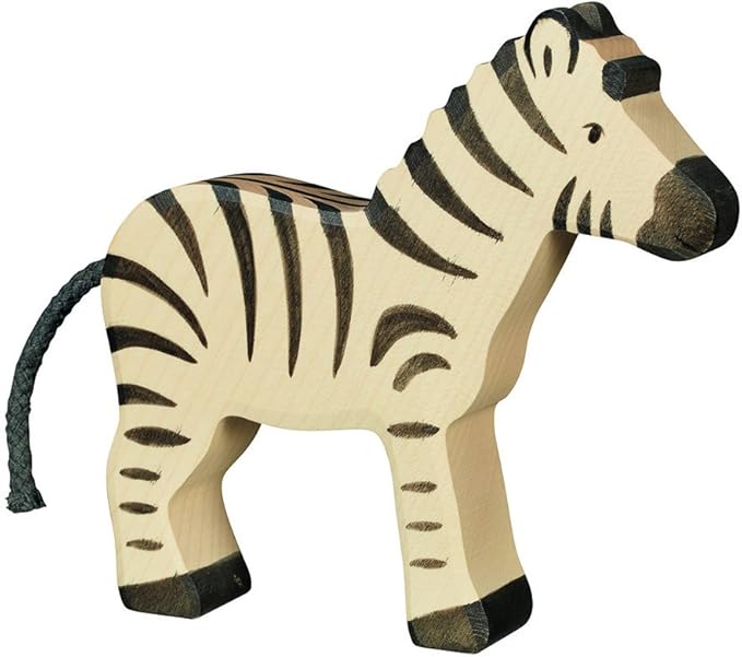 Holztiger houten zebra met staart